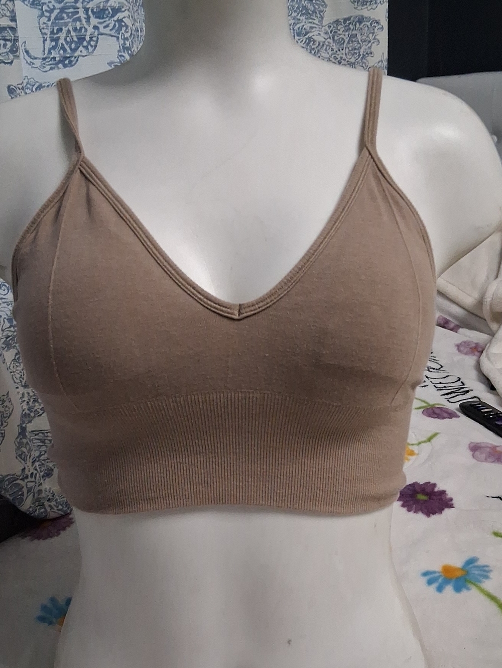 ALO Yoga Taupe V-Neck Seamless Bralette